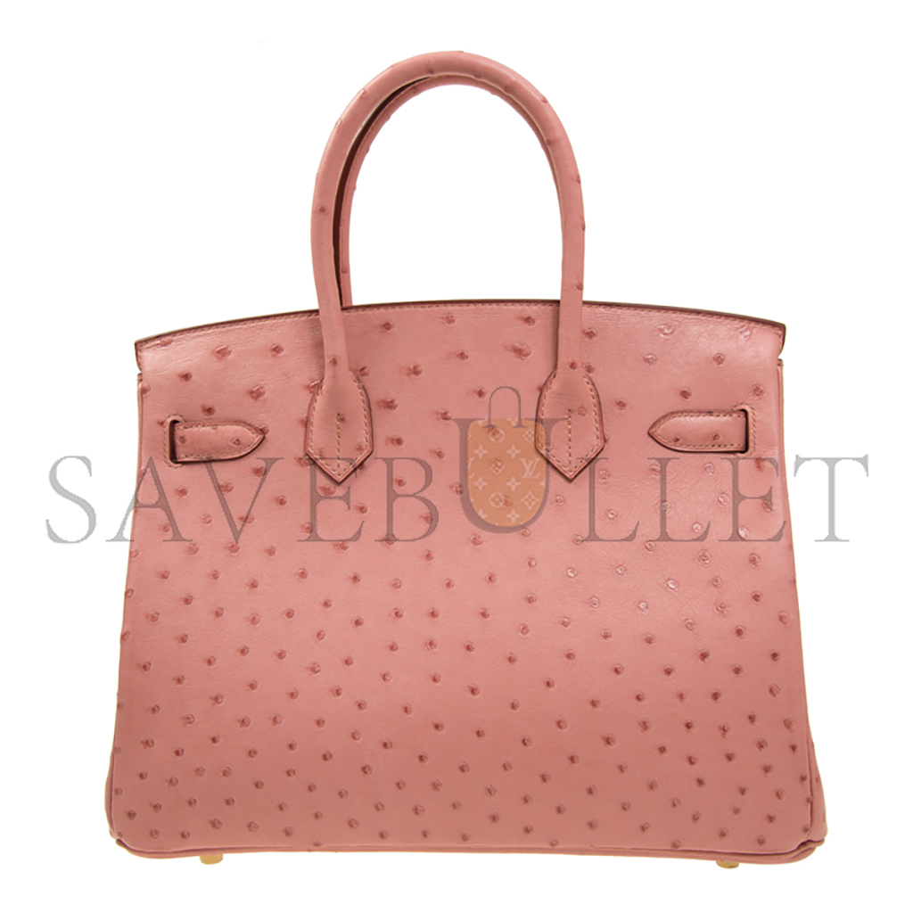 HERMÈS MASTER BIRKIN 30 OSTRICH LEATHER CERAMIC PINK GOLD BUCKLE H041933CK72 (30*22*16cm)
